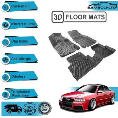 Alfombrilla interior de coche moldeada en 3D para Audi A4 B5 1996-2001-negro fácil limpieza Foto 1 de 4