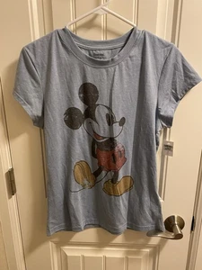 NWT blue L shirt MICKEY Mouse Juniors Large Top Lg T-shirt New - Picture 1 of 11