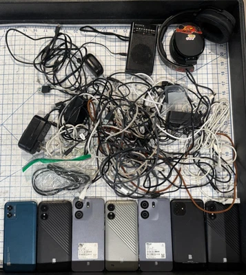 LOT 16 OF BLU, Chargers, Headphones & More See Pics for Salvage Parts or Repair - Image 1 of 4