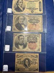 Mixed lot of  United States Fractional notes 5 Cent 10 Cent 25 Cent Fifty Cent - Picture 1 of 17