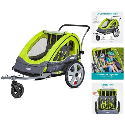 Reboque de bicicleta infantil Quick-N-EZ com estrutura dobrável e arnês de segurança, pneus de 16 polegadas - Imagem 1 de 4