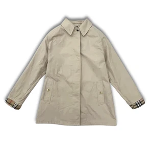 Burberrys Women’s Vintage Beige Nova Check Trench Coat Size S Classic Heritage M - Picture 1 of 14