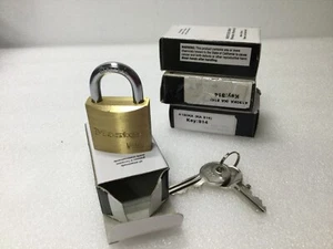 Master Lock 4130KA Brass Body Padlocks 1 1/8" Wide Keyed-Alike (Qty 4) - Picture 1 of 4