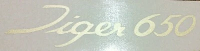 Tiger 650 gold on clear 4" script top tank toolbox panel sticker each 1968 TR6R - Image 1 of 3