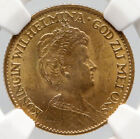 1913 Netherlands Kingdom Queen WILHELMINA Antique Gold 10 Gulden Coin NGC i91643