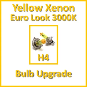 Warm White 3000K Yellow Xenon Headlight Bulbs Main Dip Beam H4 60/55W (x2) - Picture 1 of 1
