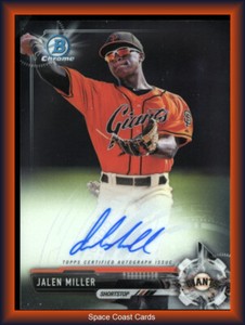 JALEN MILLER 2017 Bowman Chrome Auto RC #CPA-JMI San Francisco Giants