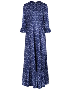 Boho Maxi Dress Lindy Bop Blue Paisley Print Vintage Seventies BNWT Size 12 - Picture 1 of 13