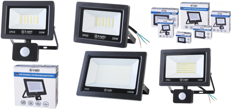 LED  Außen Strahler Fluter Wasserdicht IP65 20W 50W 100W Bewegungsmelder 6500K - Bild 1 von 1
