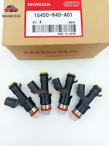 Set of 4 Fuel Injectors For 2008-12 HONDA ACCORD 2.4L 16450-R40-A01 US NEW - Picture 1 of 8