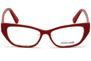 Roberto Cavalli RC5108 068 Shiny Bright Red Eyeglasses 52-14-140 Cat Eye 5108 - Picture 1 of 3