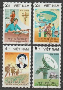 1986 Vietnam Stamps Postal Service Scott # 1656-1659 Cto Never Hinged - Picture 1 of 1