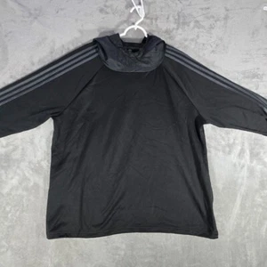 Adidas Pullover Hoodie 3 Stripe Long Sleeve Activewear Cold Rdy Black 2XL - Picture 1 of 8