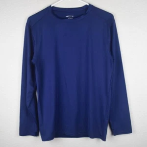 BCG Womens L Navy Blue Long Sleeve Tee Shirt Crew Neck Pullover Athletic Stretch - Picture 1 of 4
