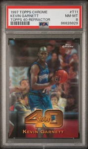 1997-98 Topps Chrome 40 Refractor KEVIN GARNETT #T40-11 Rare SP NM-Mint PSA 8 - Picture 1 of 2