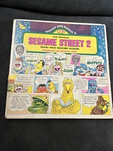 1971 The Official Sesame Street 2 Book and Record Album Vintage Kids Vinyl LP - Foto 1 di 10