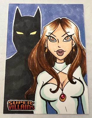 2015 CZE DC Comics Super-Villains 1/1 Sketch card Power Girl Batman NIKKI WAID - Image 1 of 2