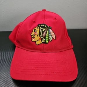 47 Brand NHL Chicago Blackhawks Red Embroidered Adjustable Baseball Hat - Picture 1 of 8