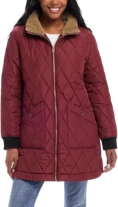 Weatherproof Women's Quilted Puffer Jacket, Red, M - Picture 1 of 7