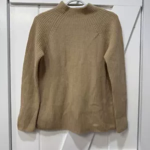 Vince 100 % Kaschmir Pullover Stehkragen klein Langarm Strick camel neu mit Etikett $ 395 - Bild 1 von 9