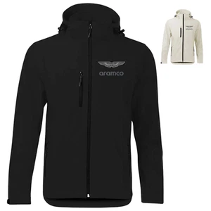 Abbigliamento Aston Martin Aramco Softshell Uomo Giacca Antipioggia Invernale - Foto 1 di 11
