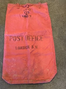 Vintage GPO Royal Mail Post Office Mail Bag Sack 1963 London SW - Red - Picture 1 of 2