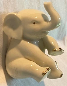 Lenox Lucky Trunk Up Elephant Gold Accents Ivory Color Figurine 007-009 - Picture 1 of 12