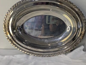 WM Roger’s Antique Silver Plate Braided Edge - Picture 1 of 9