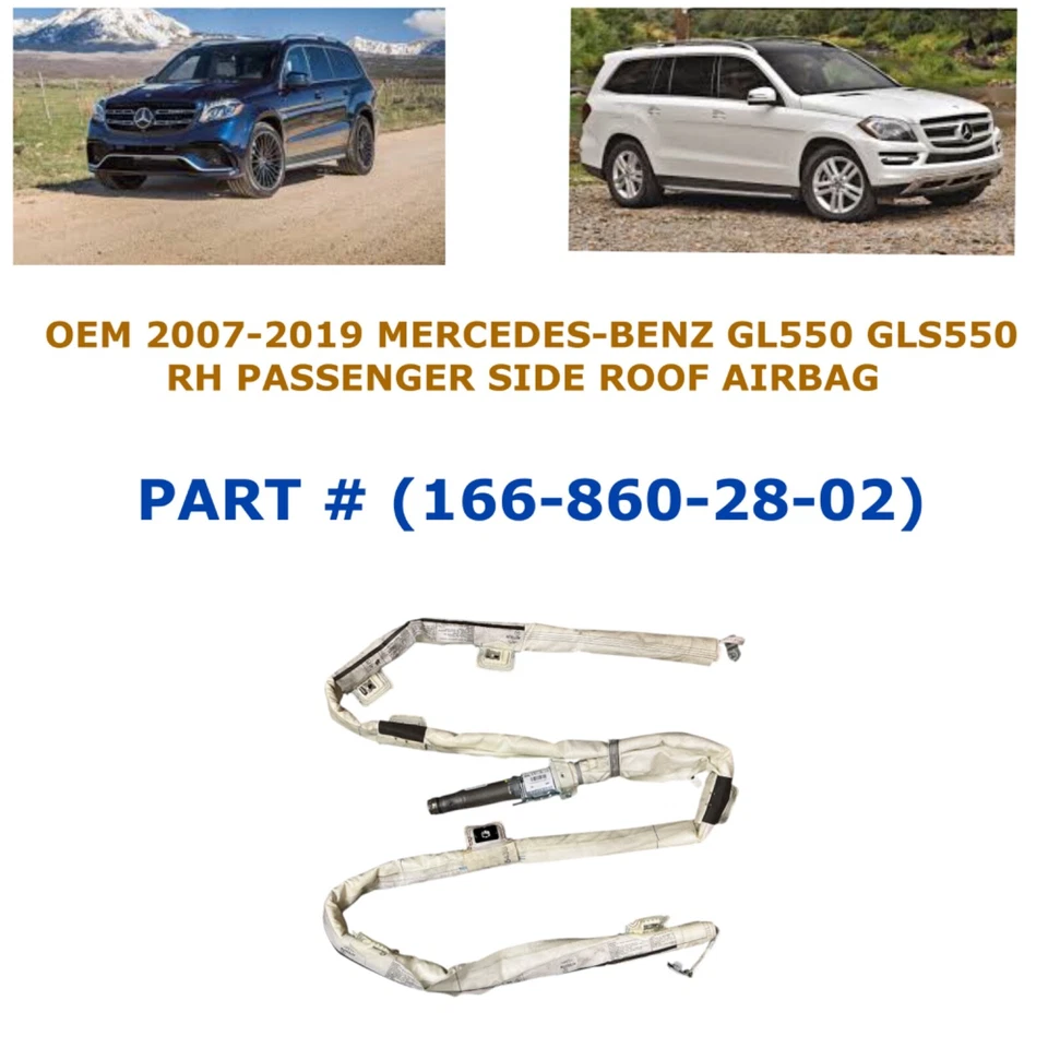 2007-2019 Mercedes-Benz GL550 GL450 GL350 правая сторона крыши подушка безопасности 166-860-28-02 - Изображение 1 из 4