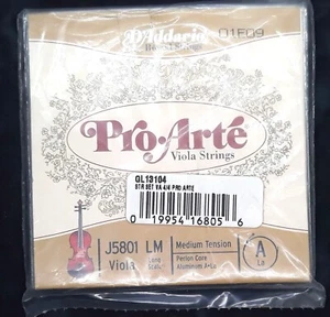 D'Addario J58 Pro-Arte Viola String Set Long Scale Length Medium Tension  Perlon - Picture 1 of 3