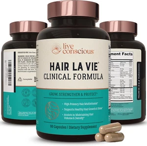 Hair La Vie Live Conscious Clinical Formula Hair Growth Vitamins for Women and M - Picture 1 of 12