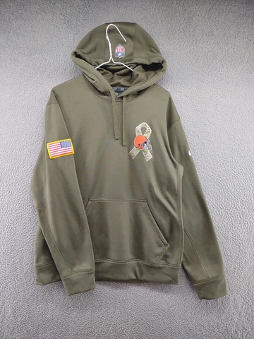 Nike On Field Cleveland Browns Salute to Service Therma-Fit Sweatshirt Size M Cover