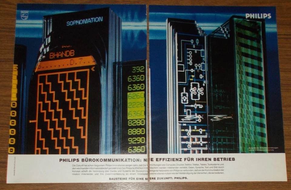 Seltene Werbung PHILIPS Computer - Bürokommunikation - Neue Effizienz 1987 - Image 1 of 1