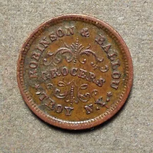 Troy NY 890E-12b, Robinson & Ballou, R-4, copper, 19mm, vf, minor verdigris - Picture 1 of 2