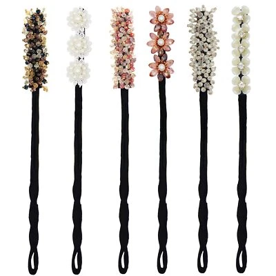 头发面包机 6 件闪亮花朵灵巧面包机魔法甜甜圈发束制作 — 第 1/2 张图片