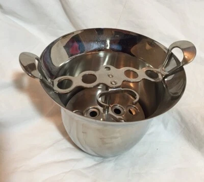 Toothbrush and Toothpaste Holder Shiny Silver Rust Resistant  6"tall x 7.5"diam - Image 1 of 4