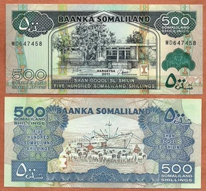 Billete de papel moneda Somalilandia 2011 unc 500 chelines P-6h - Imagen 1 de 1