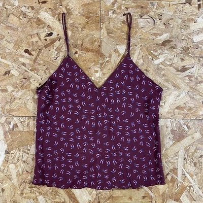Винтажный 90-х Aura темно-бордовый узор Майка женщин размер средний - Изображение 1 из 3
