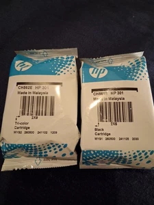 Genuine New Hp 301 Black+Colour Pack Ink Cartridges/Use By 30th October 2028. - Zdjęcie 1 z 1