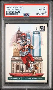 2024 Panini Donruss Travis Kelce #7 Downtown! PSA 8 KC Chiefs - Picture 1 of 3