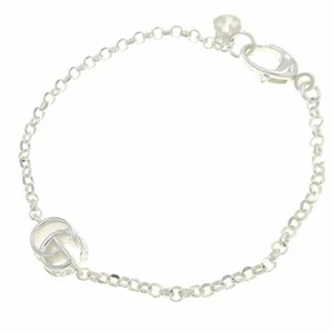 GUCCI Interlocking G GG Marmont Bracelet 7.1" Silver 925 Auth #05929 - Picture 1 of 9