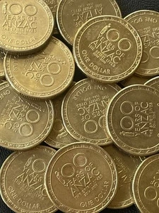 Moneda australiana de un dólar ANZAC 2014 casi sin circular aUNC  - Imagen 1 de 3