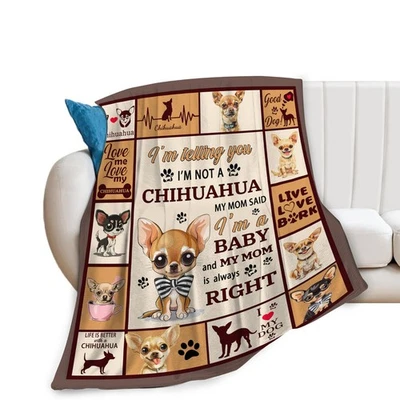 Manta Chihuahua, Manta para Perros, Regalos Chihuahua, Material para Perros Fleece Flann... Foto 1 de 4