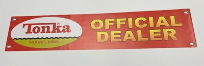 Tonka Toy Truck Banner Yellow dealer sign RED - image 1 of 4