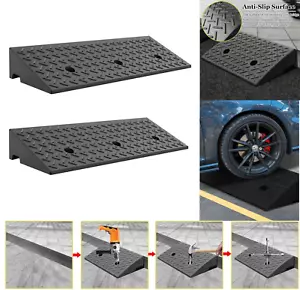 2x Heavy Duty Ramp Kerb Ramps Driveway Car Vehicle Threshold Ramp Curb Tool - Picture 1 of 21
