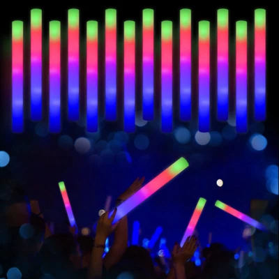 12-96 LED Light Up Foam Sticks Wand Rally Batons DJ Flashing Glow Stick Party - Image 1 of 4
