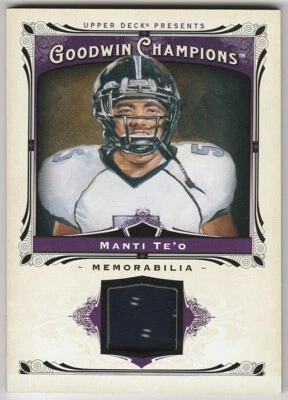 2013 Upper Deck Goodwin Champions Memorabilia #M-MT Manti Te'o 044K - Image 1 of 2