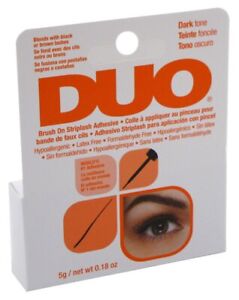 DUO BRUSH ON Striplash Adhesive Eyelash Glue / BLACK DARK (Orange)