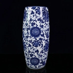 wonderful China Blue and White porcelain painting flower Brush pot pencil vase - Picture 1 of 9