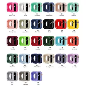 Soft Silicone Case Cover Frame for Apple Watch 9 8 7 6 5 4 3 SE 42/40/44/41/45mm - Picture 1 of 35